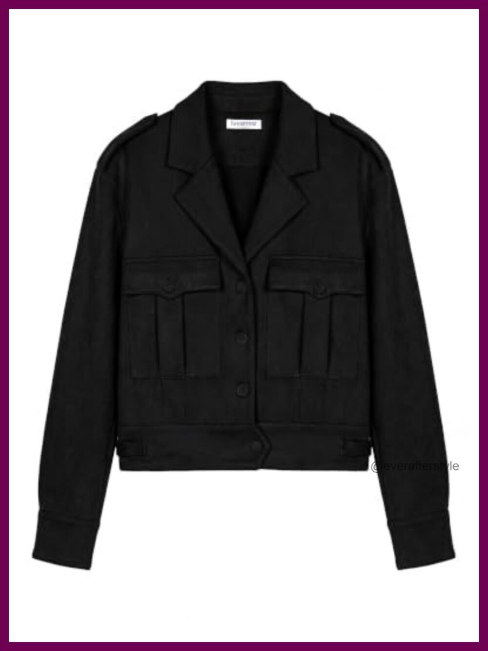 Faux Suede Cropped Button Down Jacket Long Sleeve Coat